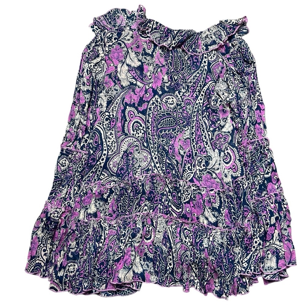 Anthropologie Bohemian Ruffled Paisley Maxi Skirt & Top Set Purple Size Small - Picture 8 of 11